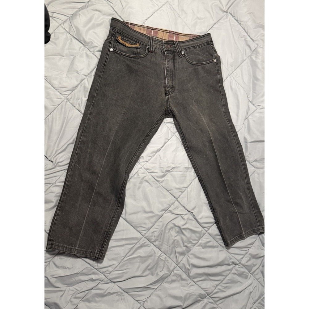 COOGI Men’s Jeans W32 L32 Black Gray Baggy Hip Hop Embroidered Denim Y2K
